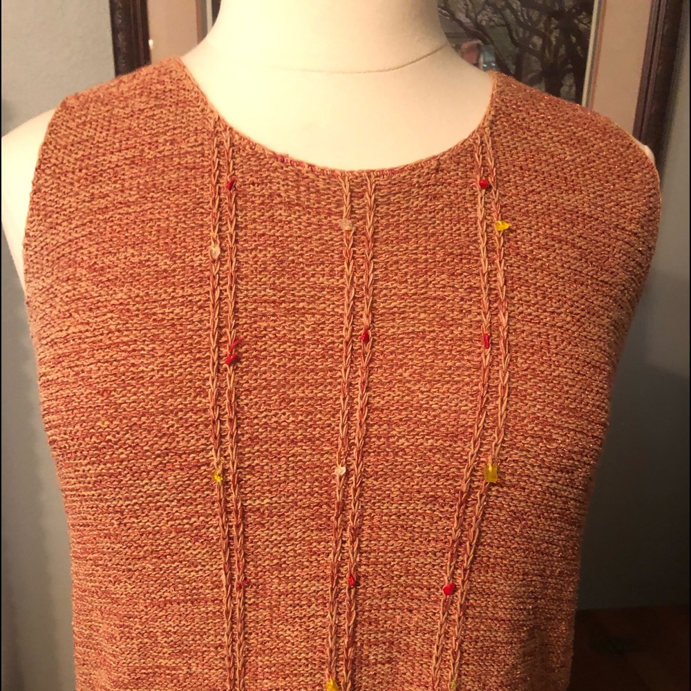 Orange sweater with beading